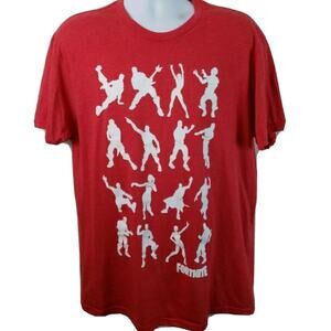 Official Epic Games Fortnite Video Game Dance Moves Red Tshirt Size L